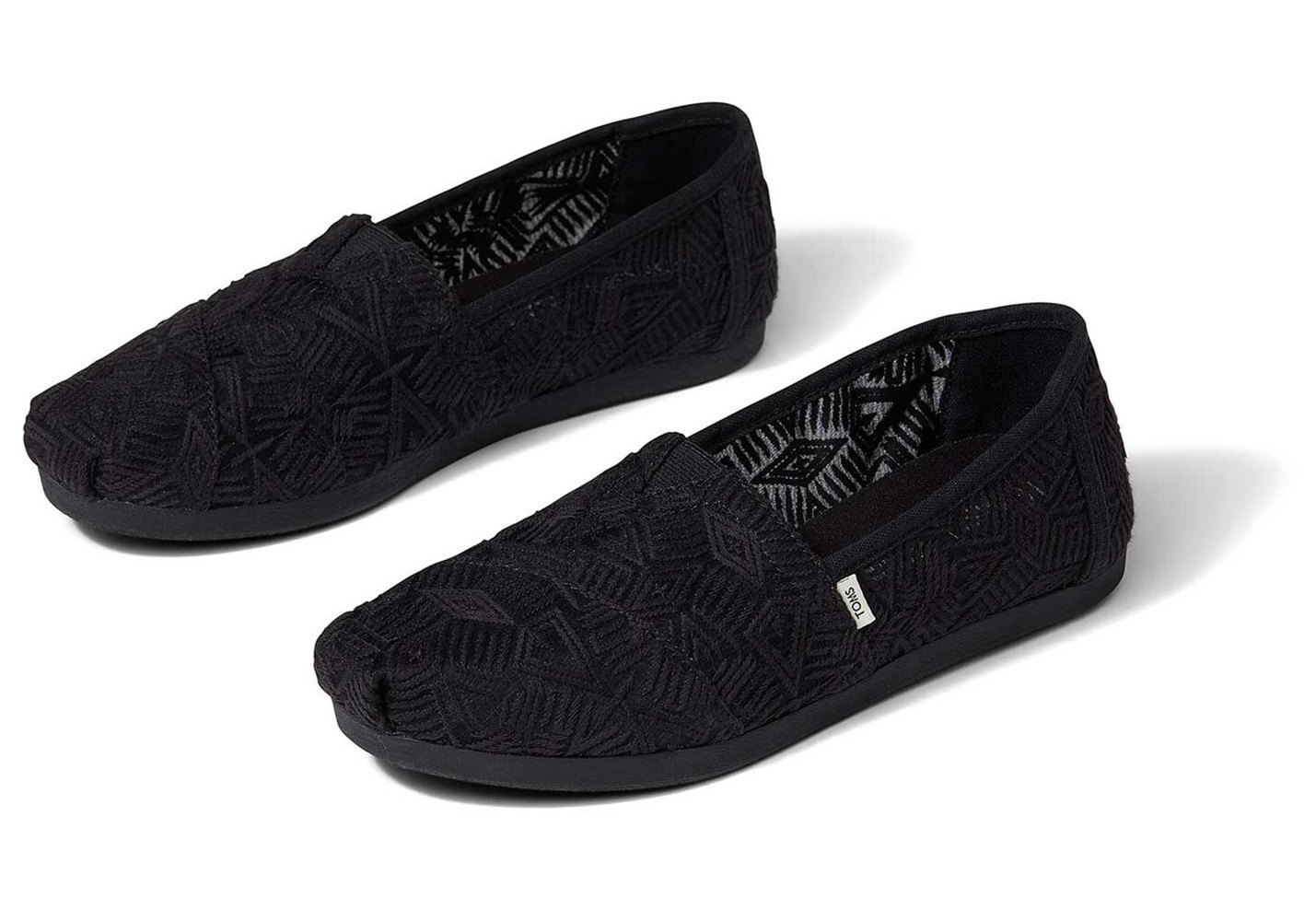 Toms Espadryle Damskie Czarne - Alpargata Geo Lace - 67VTWEBFR